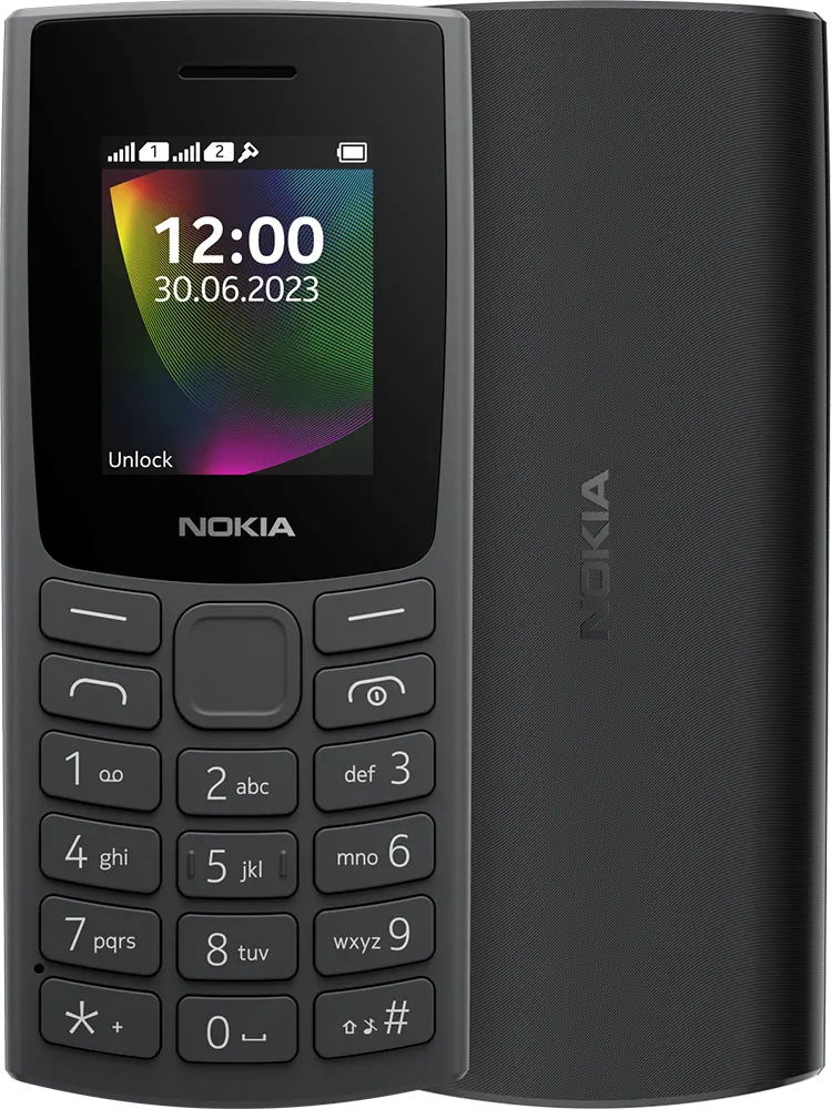Nokia 106 (2023), dual SIM, 4 MB internal memory, 4 MB RAM, 2G network, charcoal black