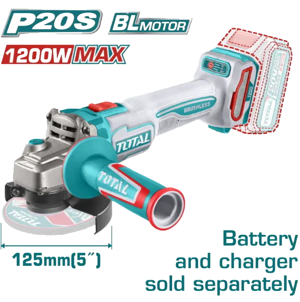 صاروخ بطاريه توتال تولز ، 5 بوصه ، 1200 وات ، بدون شربون ، TAGLI221253