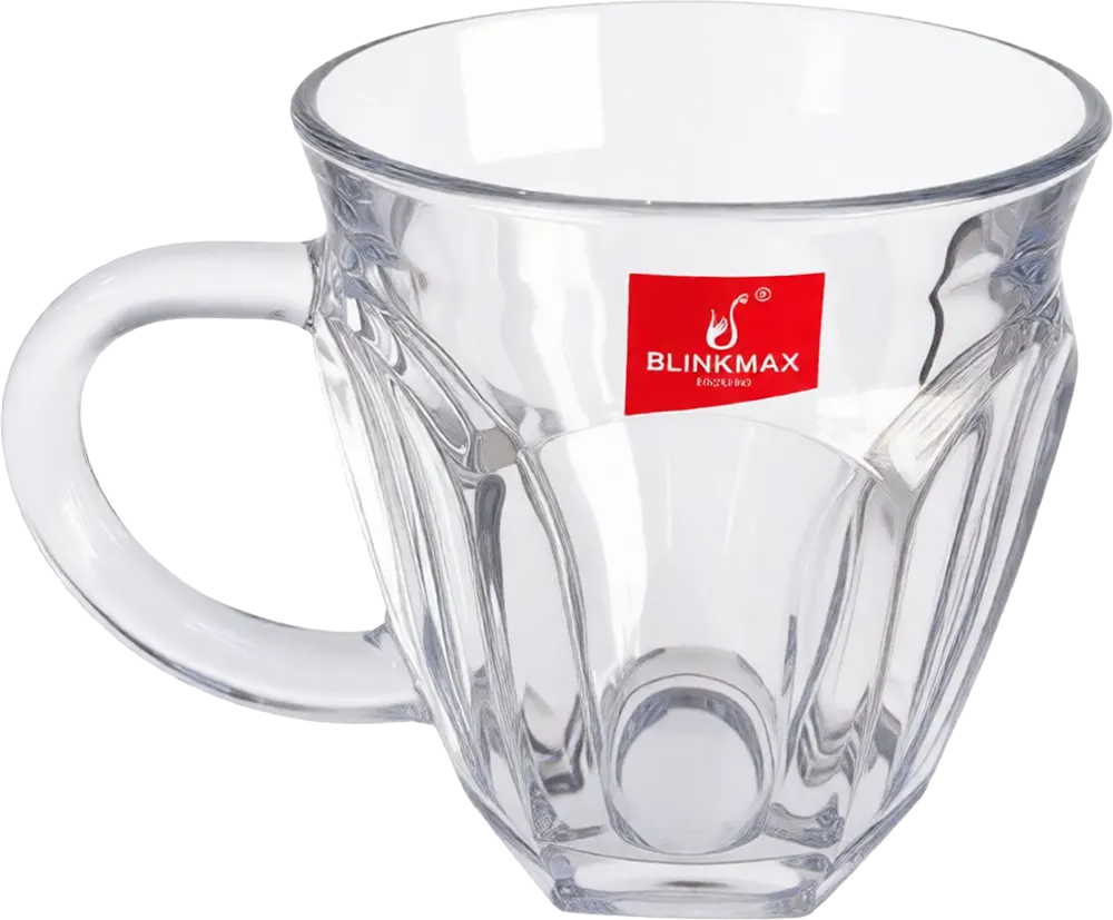 Blinkmax Glass Mug Set, 6 Pieces, 215ml Capacity, Clear Color, Model KTZB139