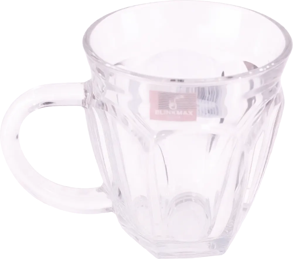 Blinkmax Glass Mug Set, 6 Pieces, 215ml Capacity, Clear Color, Model KTZB139