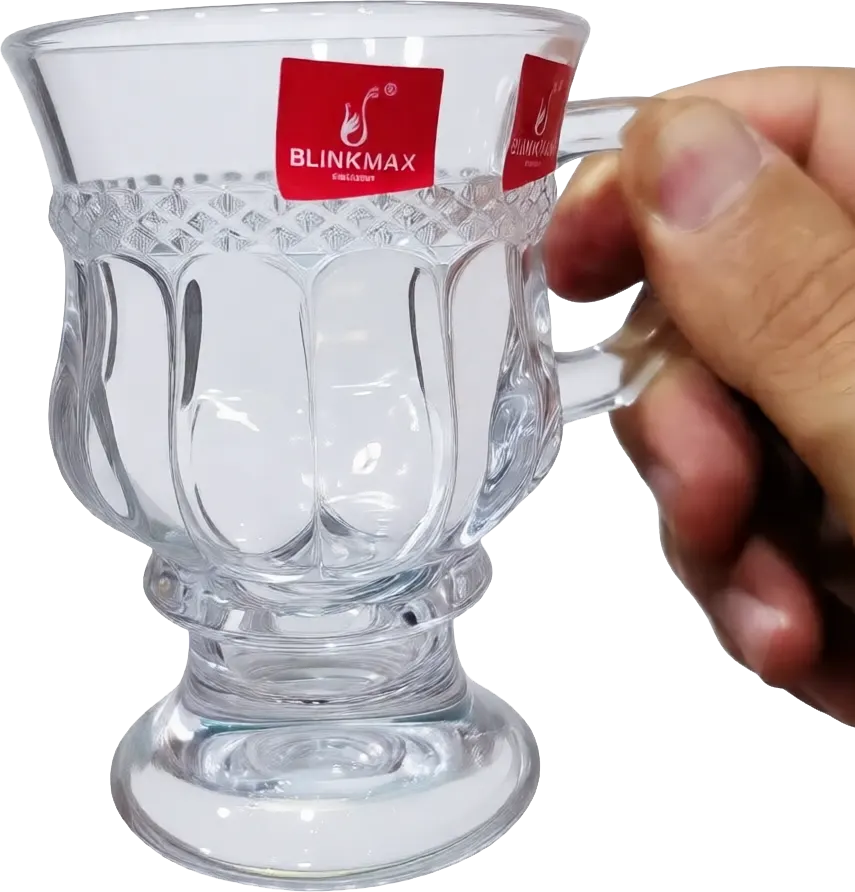 Blinkmax Glass Mug Set, 6 Pieces, 150ml Capacity, Clear Color, Model KTZB94