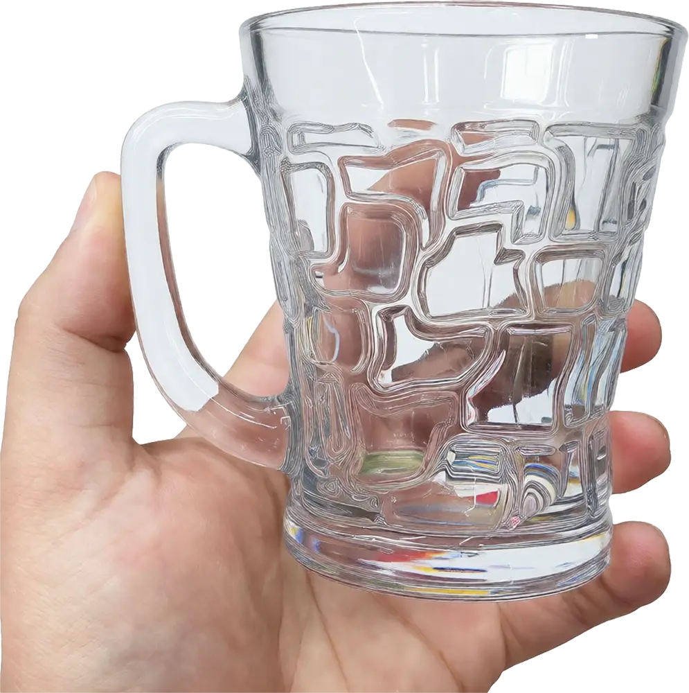 Blinkmax Glass Mug Set, 6 Pieces, 230ml Capacity, Clear Color, Model KTZB29-3