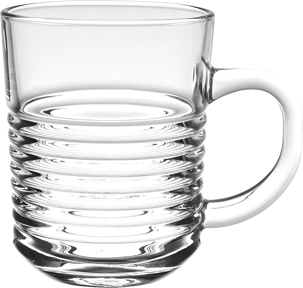 Blinkmax Glass Mug Set, 6 Pieces, 235ml Capacity, Clear Color, Model KTZB04-5