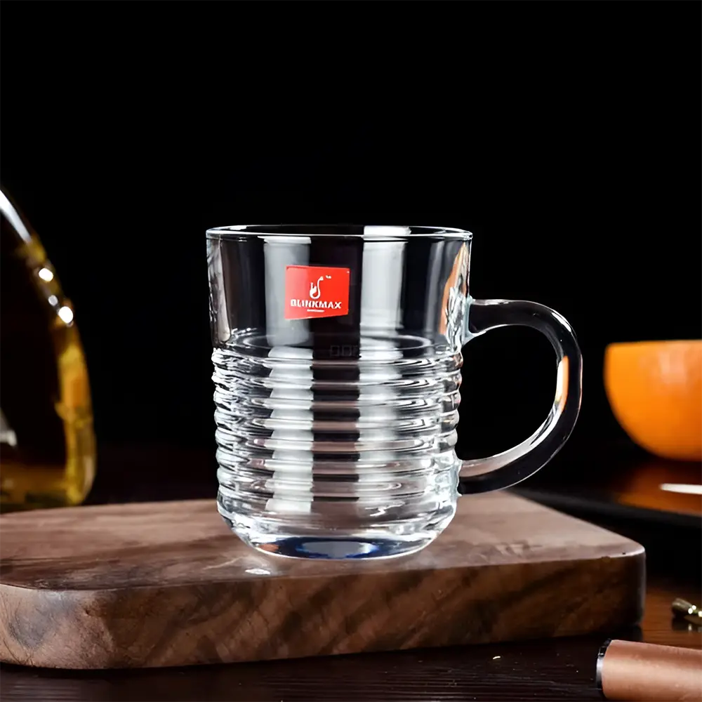 Blinkmax Glass Mug Set, 6 Pieces, 235ml Capacity, Clear Color, Model KTZB04-5