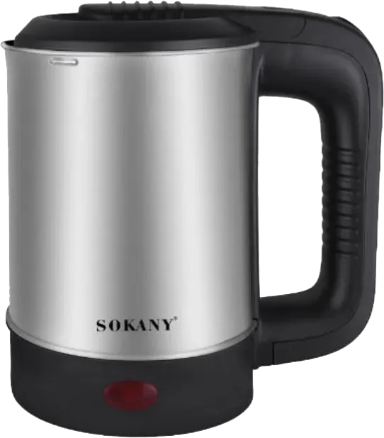 Sokany Kettle, 600 Watts, 0.6 Liters, Stainless Steel, SK-09023, (with Elmaghraby Warranty )
