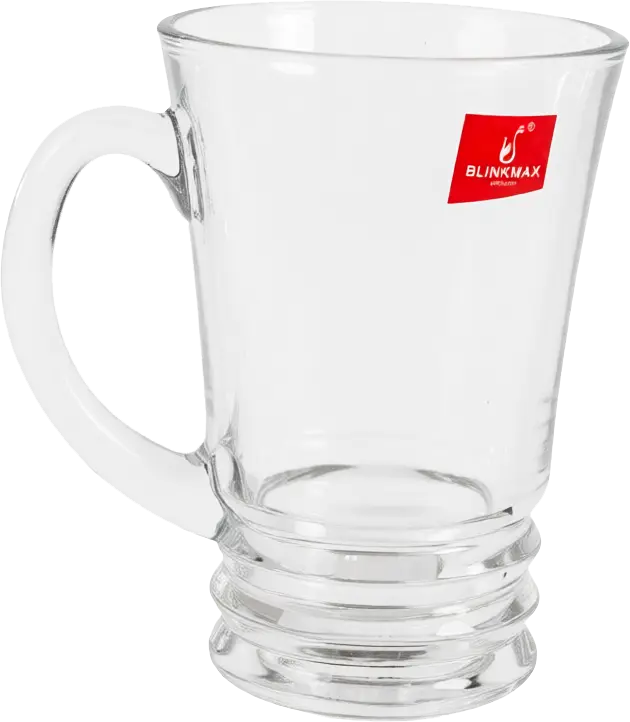 Blinkmax Glass Mug Set, 6 Pieces, 210ml Capacity, Clear Color, Model KTZB100
