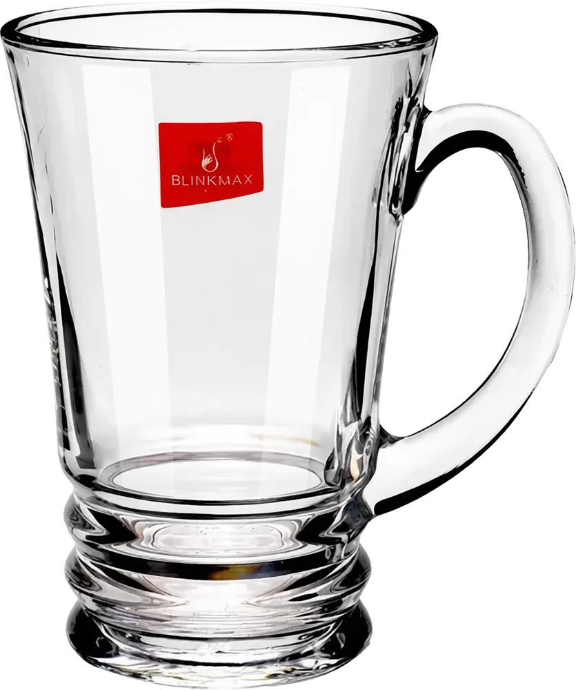 Blinkmax Glass Mug Set, 6 Pieces, 210ml Capacity, Clear Color, Model KTZB100