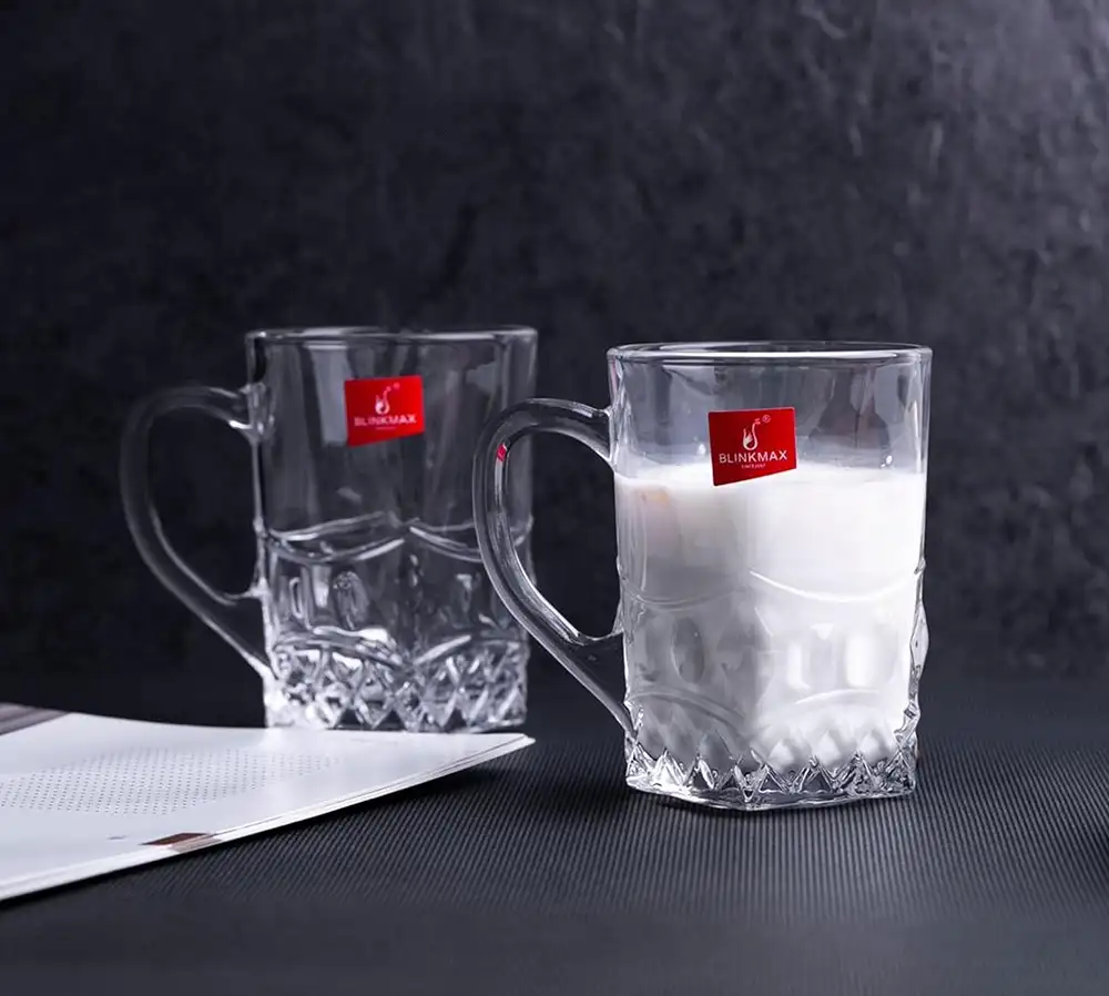 Blinkmax Glass Mug Set, 6 Pieces, 156ml Capacity, Clear Color, Model KTZB320-2