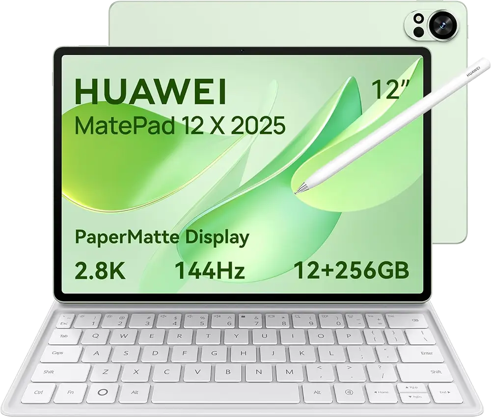 تابلت هواوي ميت باد 12X (2025) ، إصدار ورقي غير لامع شاشة 12 بوصة LCD ، ذاكرة 256 جيجابايت ، رامات 12 جيجابايت ، وواي فاي فقط ، أخضر