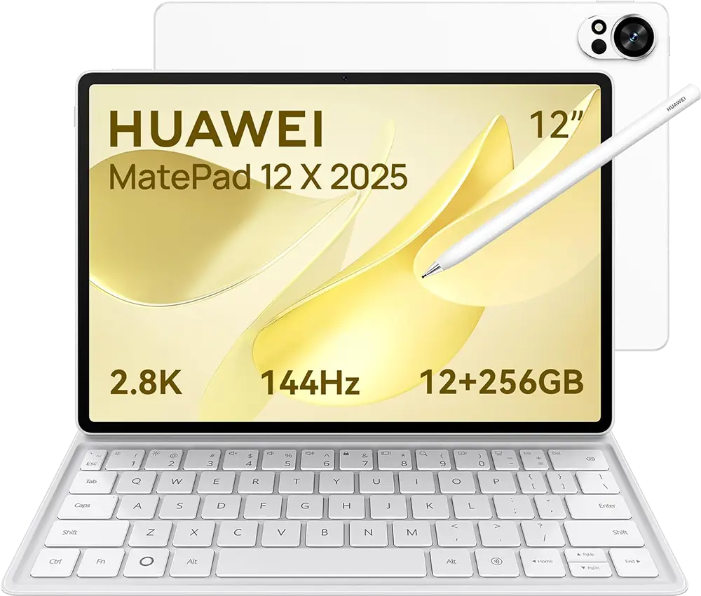 تابلت هواوي ميت باد 12X (2025) ، شاشة 12 بوصة LCD ، ذاكرة 256 جيجابايت ، رامات 12 جيجابايت ، وواي فاي فقط ، أبيض