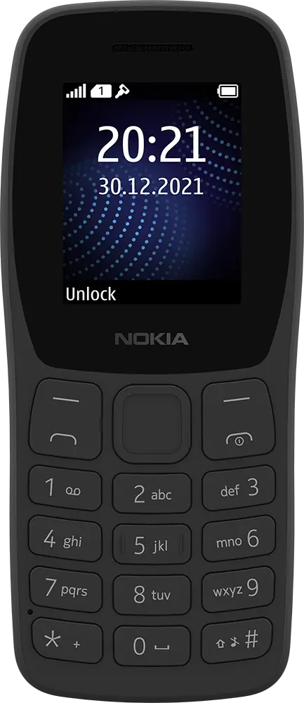 موبايل نوكيا 105 كلاسيك، ثنائي الشريحة، ذاكرة داخلية 4 ميجابايت، رامات 4 ميجابايت، شبكة الجيل الثاني، أسود