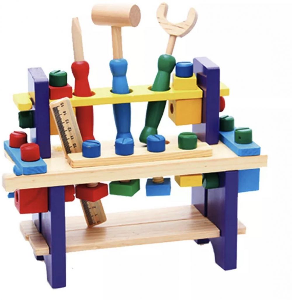 لعبة خشبية مفكات ومطرقة ادوات المهندس الصغير