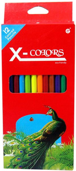 X-Colors Wood  Color Palette, Set of 12 Long Colors, Assorted Colors