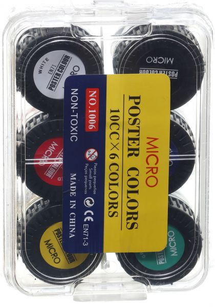 Micro Poster Color Set, 6 Colors, 10ml, Assorted Colors 1006
