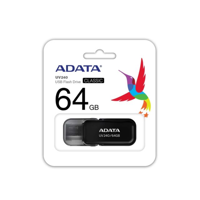 ADATA Flash Memory, 64 GB, Black, AUV240-64G-RBK