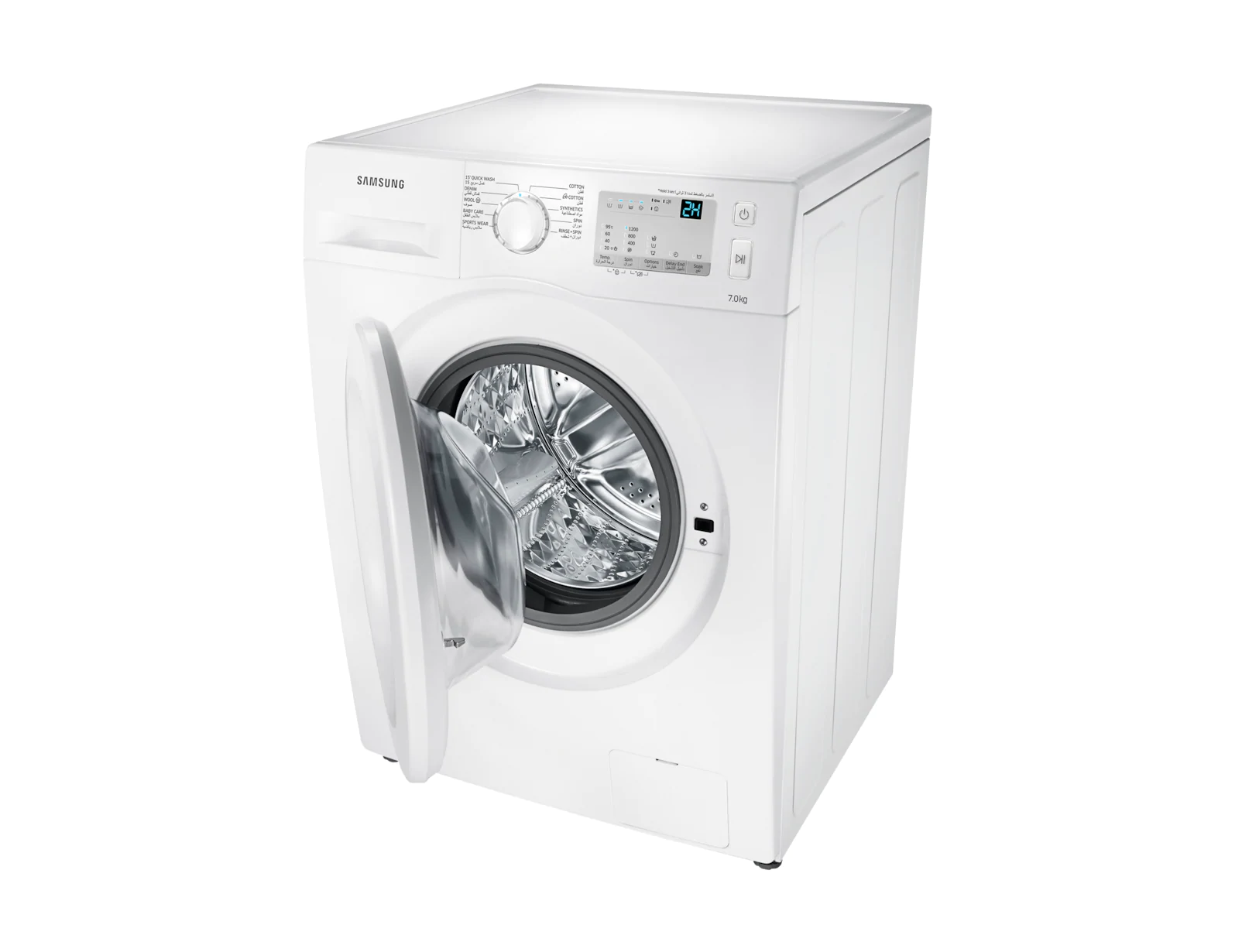 Samsung Front Loading Washing Machine, 7Kg, White, WW70J3283KW1AS