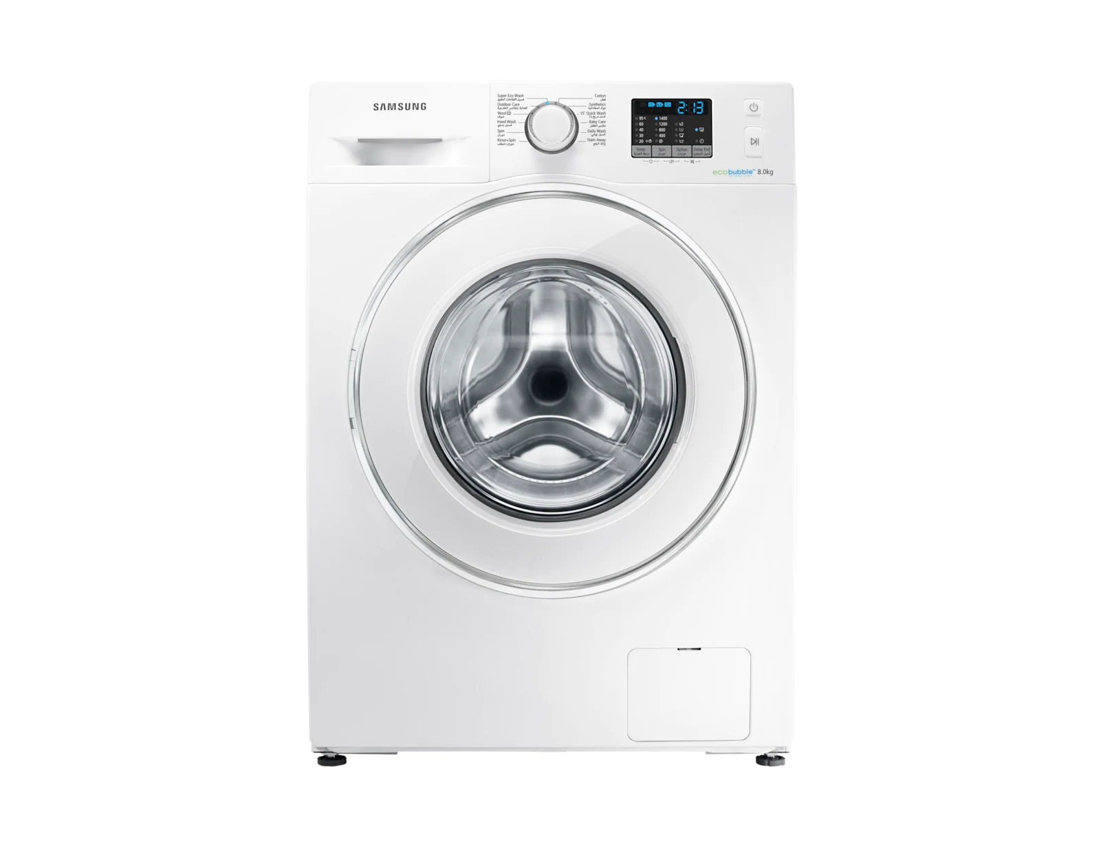 Samsung Front Loading Washing Machine, 8Kg, White, WF80F5E2W4W-AS