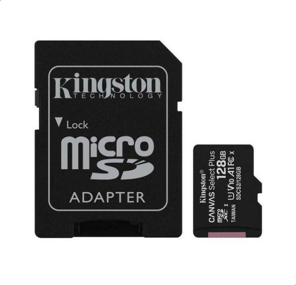 Kingston Canvas Select Plus Memory Card, Micro SD, 128 GB, SDCS2-128GB