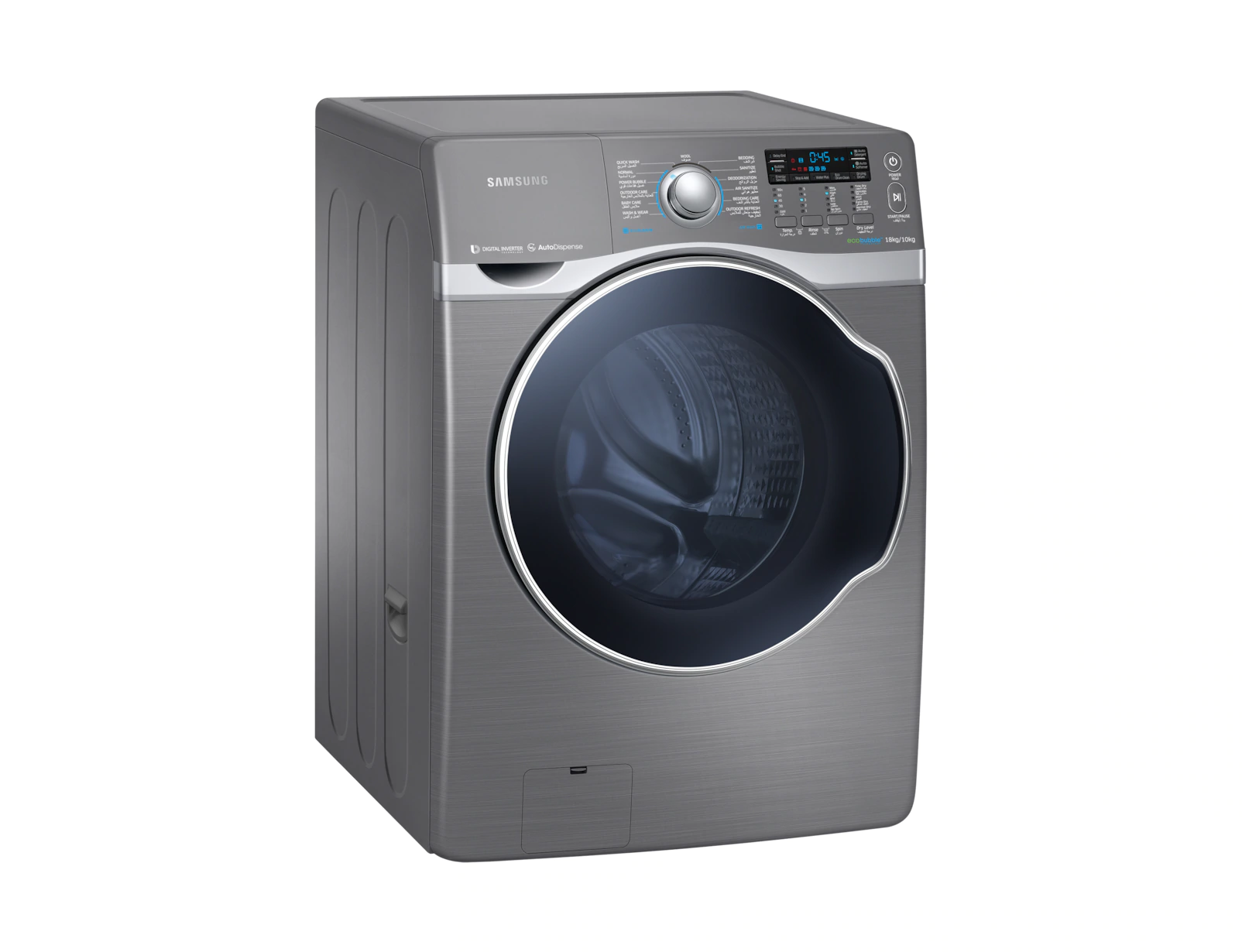 Samsung Front Loading Washing Machine, 18 kg, Silver, WD18H7300KP