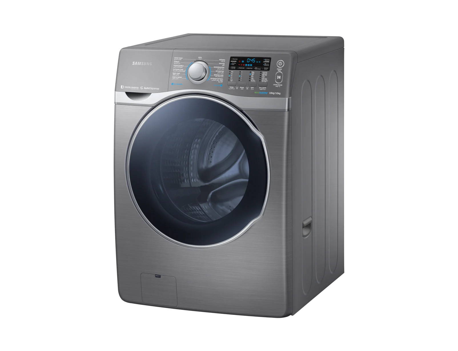 Samsung Front Loading Washing Machine, 18 kg, Silver, WD18H7300KP