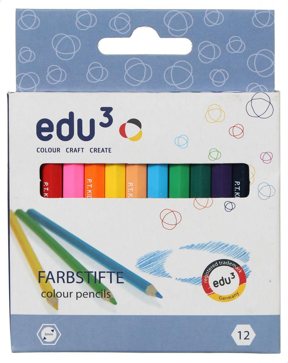 علبة ألوان  خشب إديو ثري ، مجموعة 12  لون ، ألوان متعددة