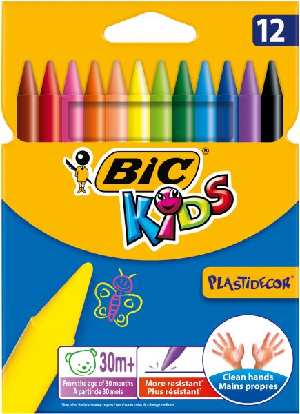 Pic Kids Mini Crayons Set, 12 Colors, Assorted Colors