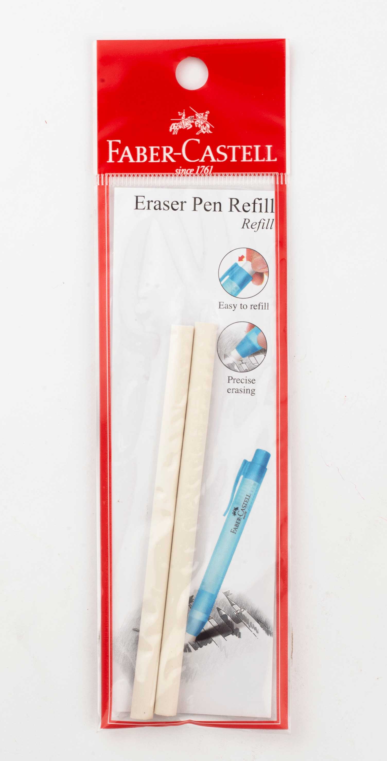 Faber-Castell Replacement Eraser Pen, 1 Piece, White, 189900