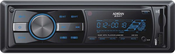 كاسيت سيارة من أدريان ديجتال هاي باور، منفذ يو إس بي، ذاكرة خارجية، أسود AD-05