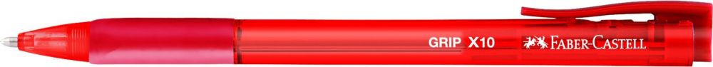 Faber-Castell Ballpoint Pen, 1mm, Red, GRIP X10