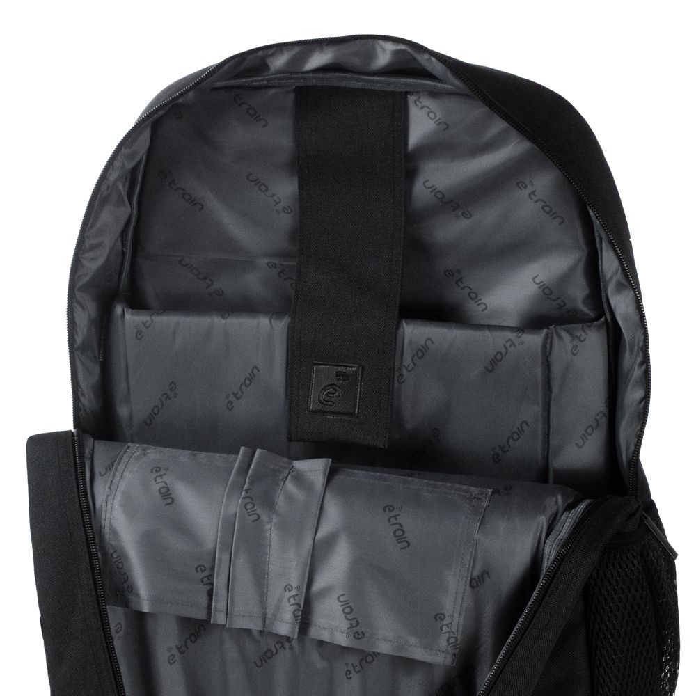 E-train 2B Laptop Backpack, 15.6 Inch, Black, BG02B