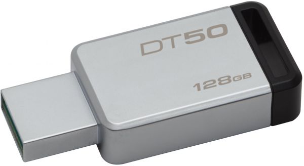 Kingston Flash Memory, 128GB, Stainless, DT50-128GB