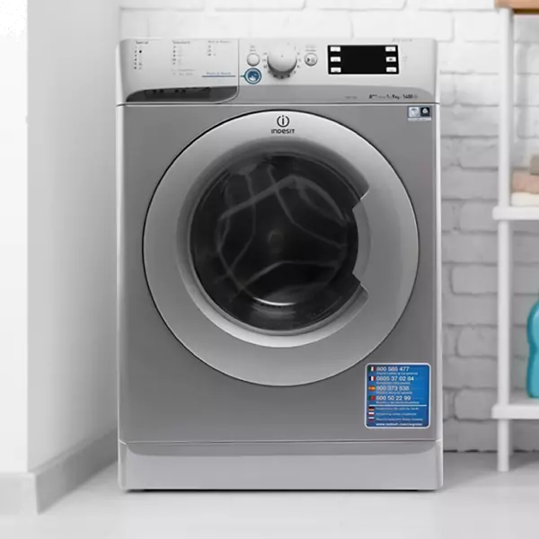 Indesit Front Loading Washing Machine, 9Kg, Silver, XWE91483XSEU