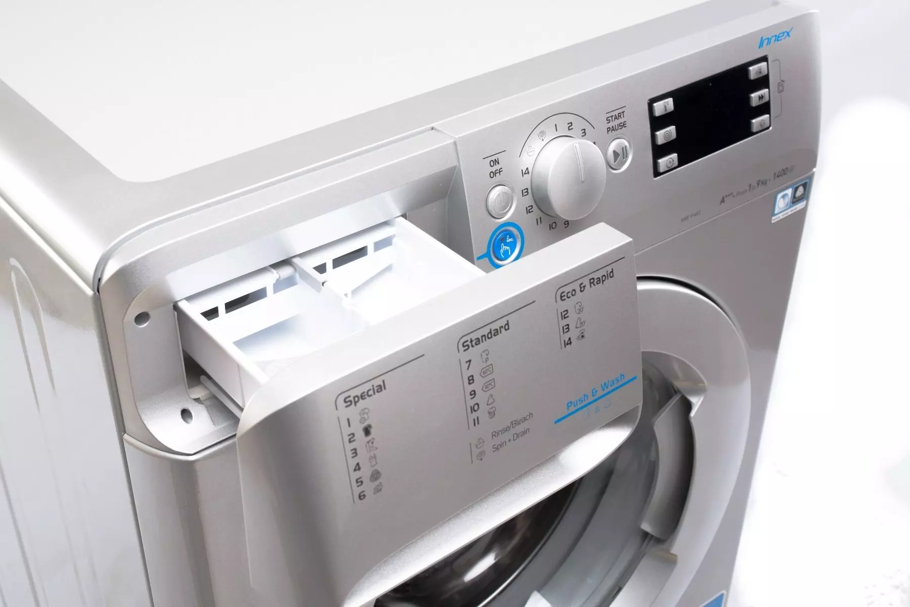 Indesit Front Loading Washing Machine, 9Kg, Silver, XWE91483XSEU
