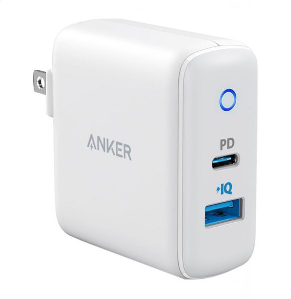 Anker A2321L21 PowerPort شاحن جداري مزود بمنافذ شحن PowerIQ - أبيض
