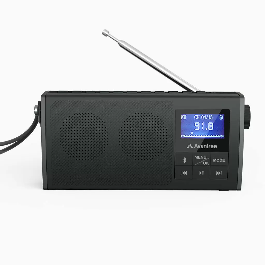 مكبر صوت راديو ديجيتال FM محمول بتقنية البلوتوث 5.0 ، قابل لإعادة الشحن ، ستيريو مع زيادة حجم الصوت SP397