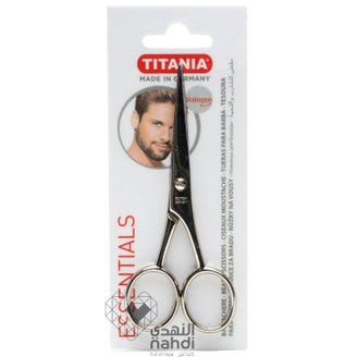 مقص شعر للشارب واللحية للرجال من تيتانيا، مقص صغير احترافي،  فضي 0509