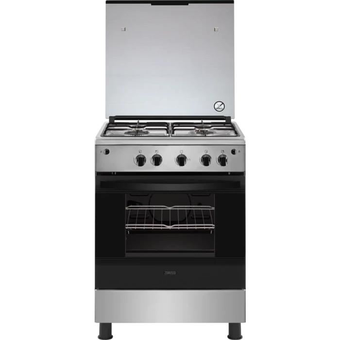 Zanussi Freestanding Gas Cooker, 4 Burners, Stainless Steel, 60 x 60 x 88.5 cm - ZCG61026XA