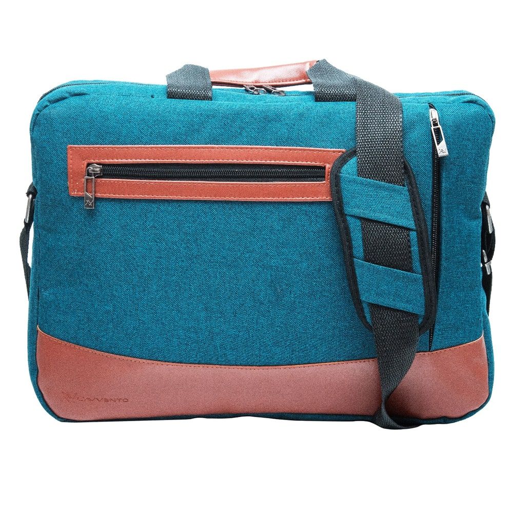 L'avvento Laptop Shoulder Bag, 15.6 inch, Turquoise x Brown, BG736