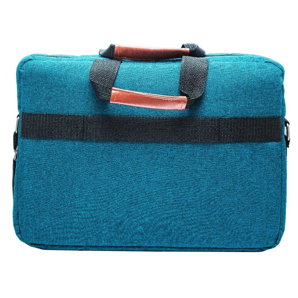 L'avvento Laptop Shoulder Bag, 15.6 inch, Turquoise x Brown, BG736