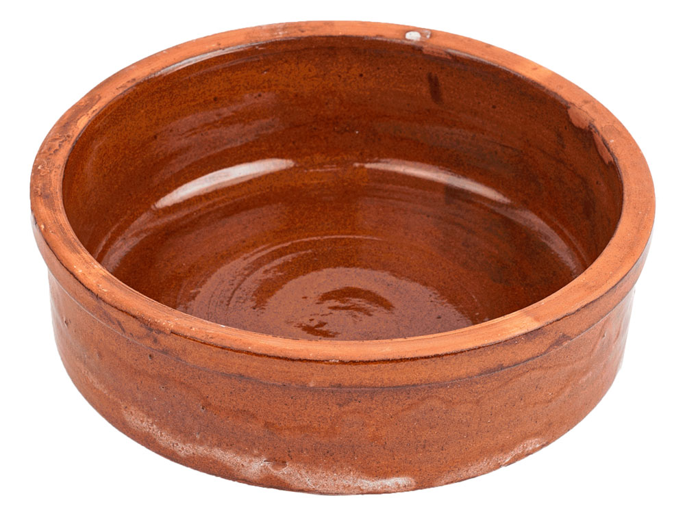 Round Pottery Casserole Set - Brown