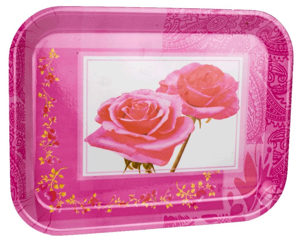 Plastic Rectangular Breakfast Serving Tray - Fuchsia