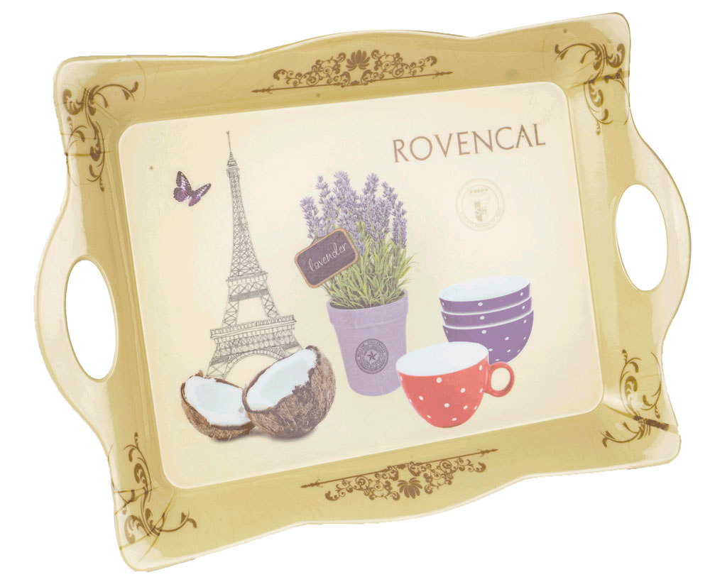 صينية تقديم فطار مستطيلة  ميلامين مقاس 2 - أصفر