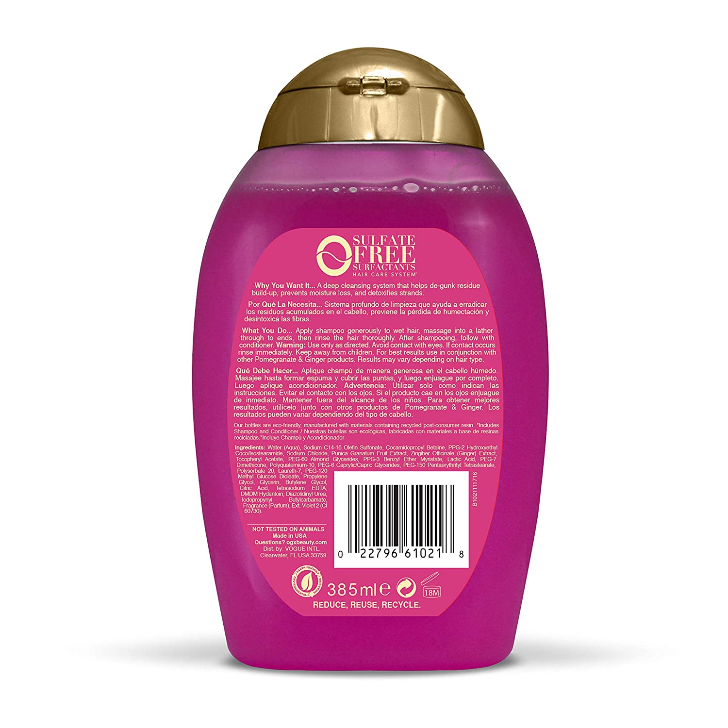OGX Organics Ginger free sulfate Shampoo 385 ml