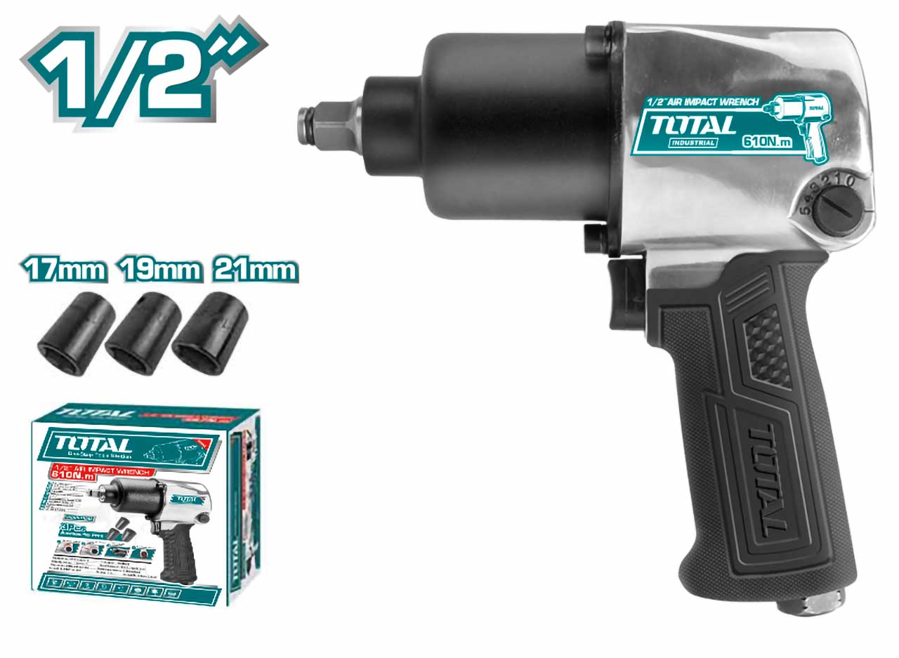 AIR IMPACT WRENCH TOTALTOOLS TAT40122 - Size 1-2 Inch 610Nm
