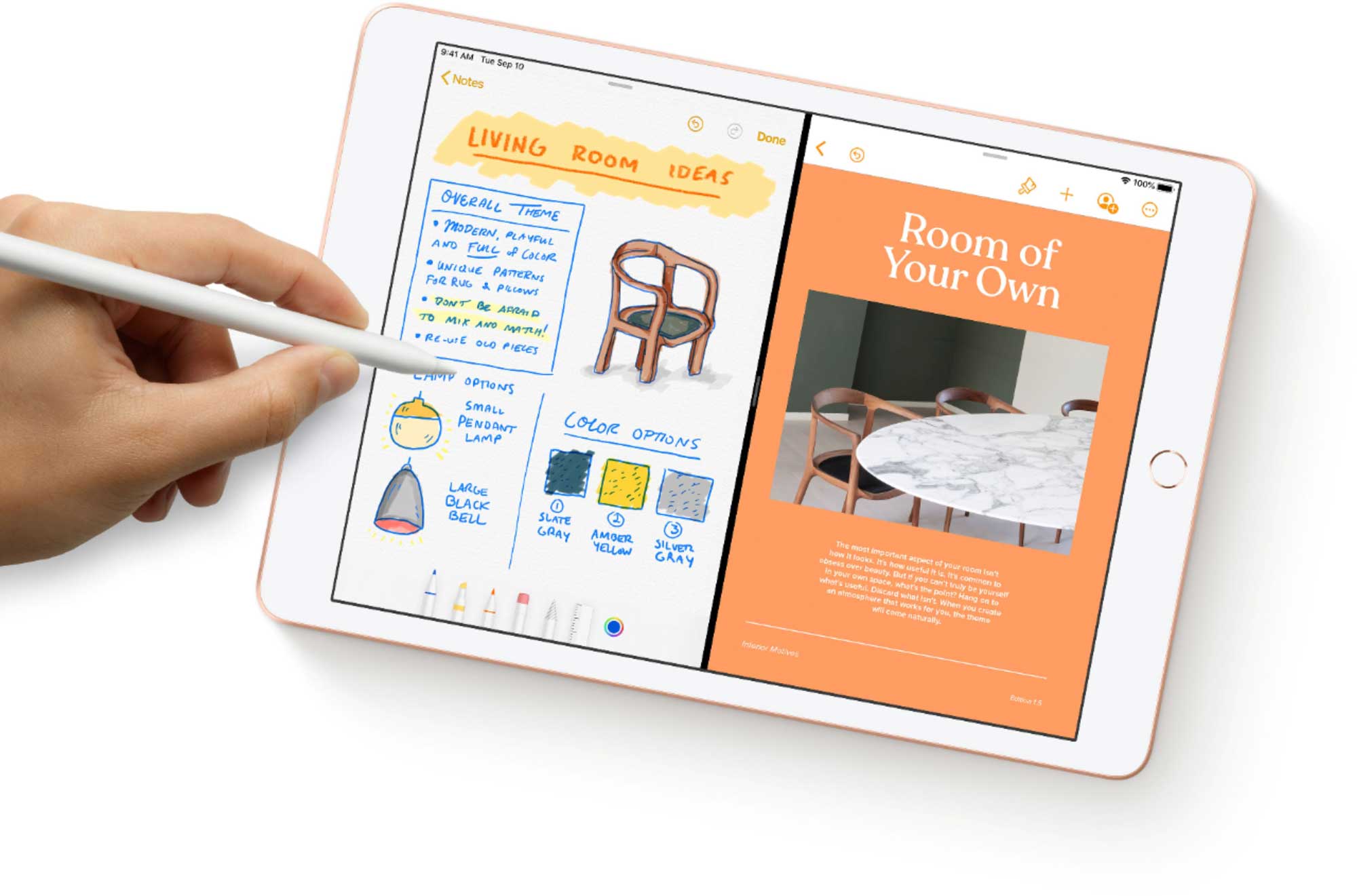 Apple iPad 7th Gen, 10.2 Inch Display, 128 GB Internal Memory, 2 GB RAM, Gold