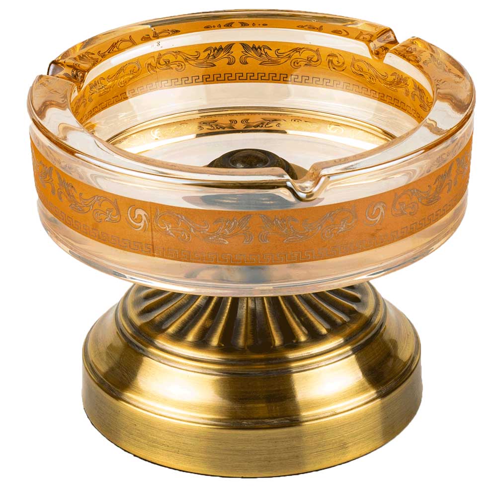 طفاية سجائر زجاج دائرية من مورانوجي دي زد - دهبي