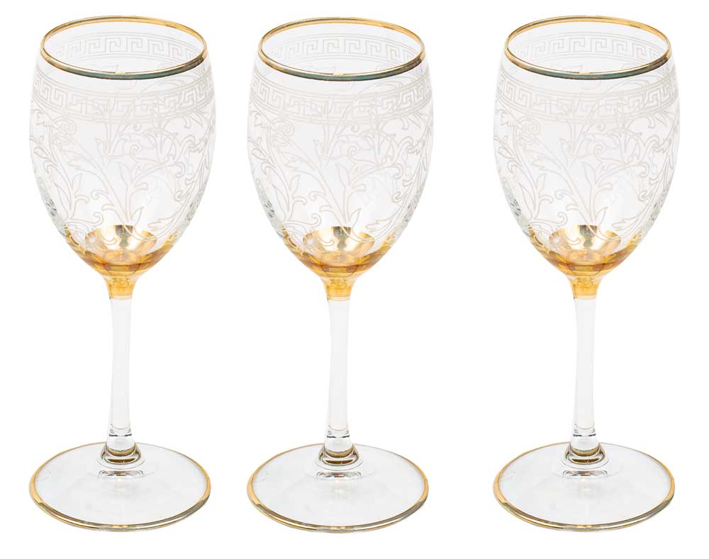 طقم كاس ايطالي ليزر ذهب الاسراء