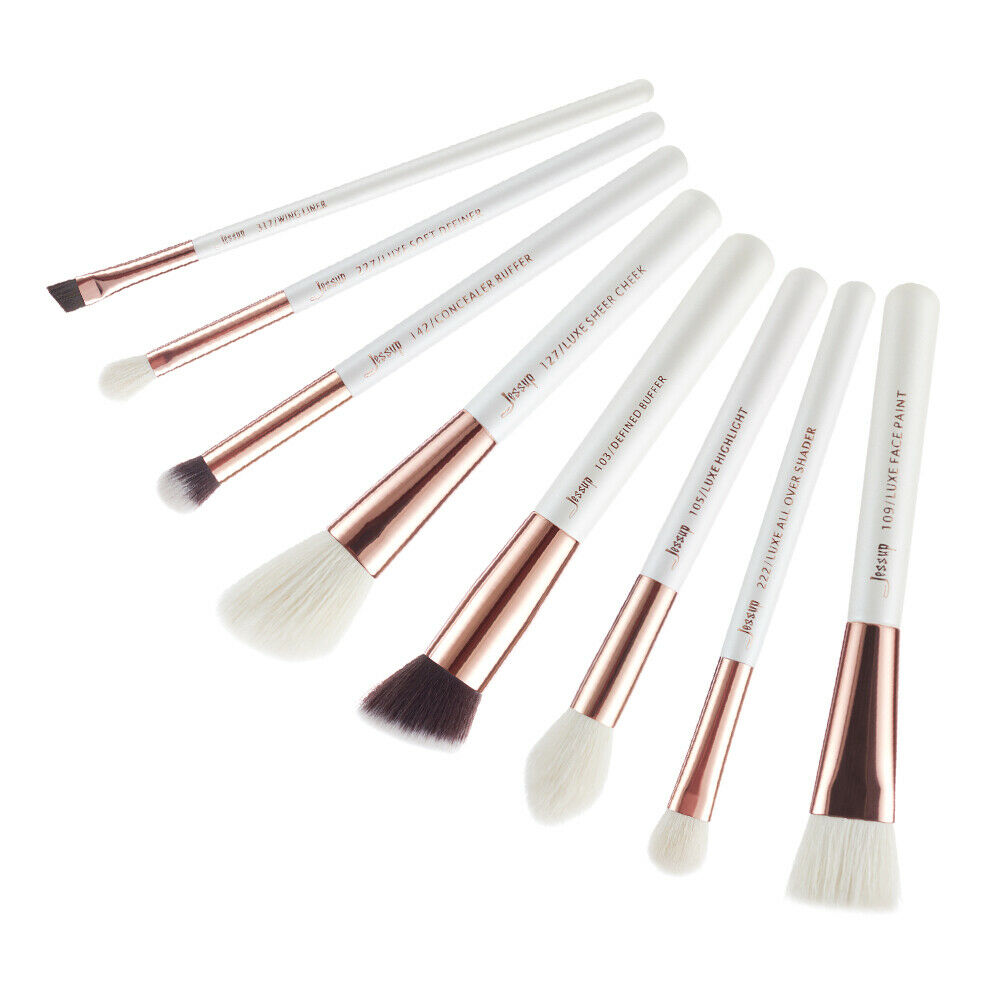 Jessup Eye Makeup Brushes  Set of Bamboo Eye Shadow Mixing Tool 8 Piece