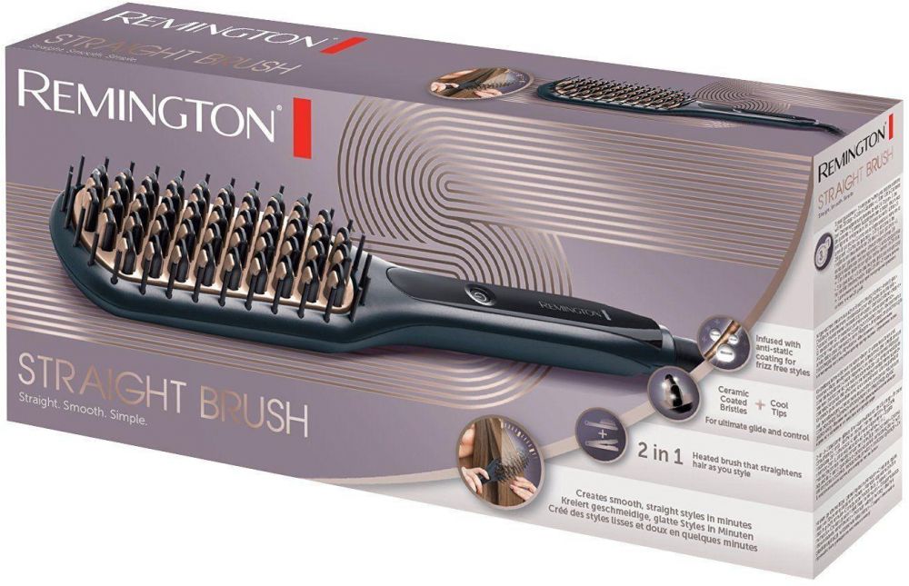 Remington Electric Hair Straightening Brush, Black, CB7400