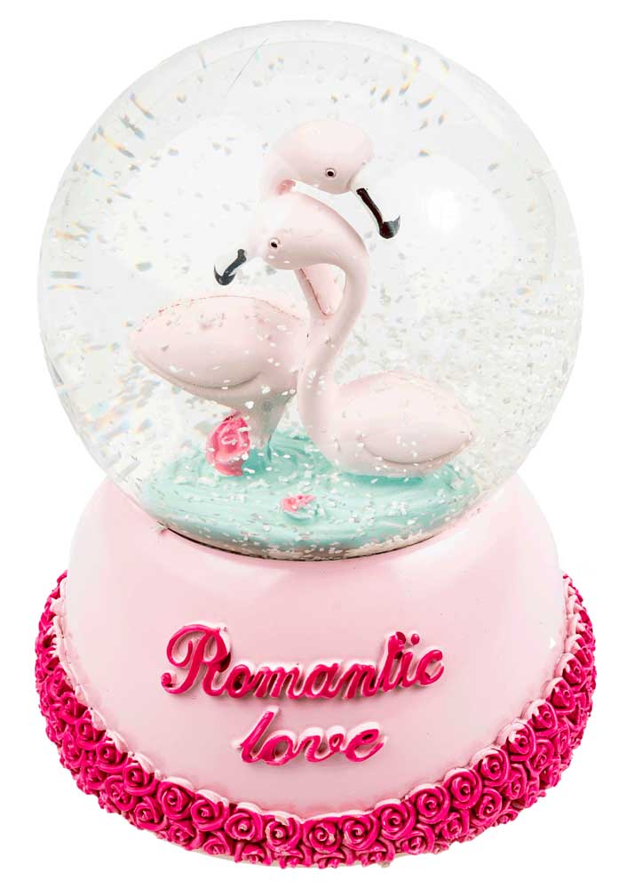 بلورة زجاج موسيقية مضيئة ديكور شكل فلامنجو - بينك